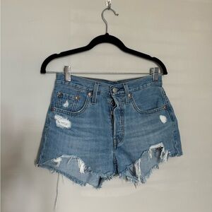 High waisted jean shorts
